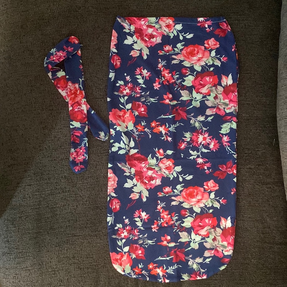 Floral Swaddle Wrap W/Headband
